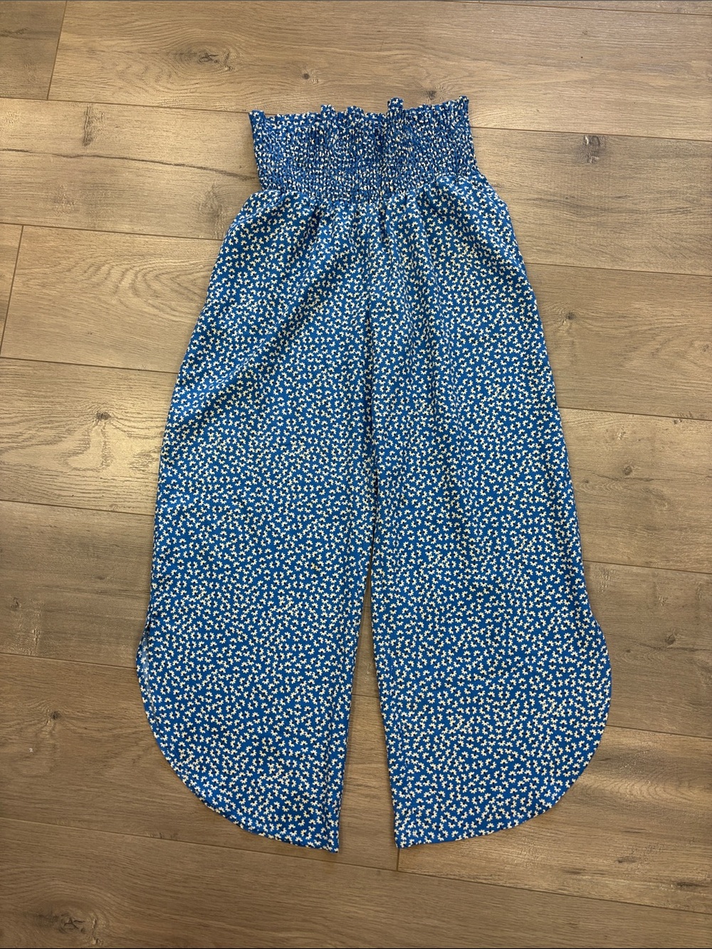 Hatch Floral Smocked-Waist Wide-Leg pants